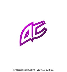QC Premium emblem logo initial esport and gaming design concept