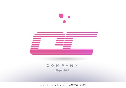 qc q c alphabet letter logo pink purple stripes lines creative text dots company vector icon design template