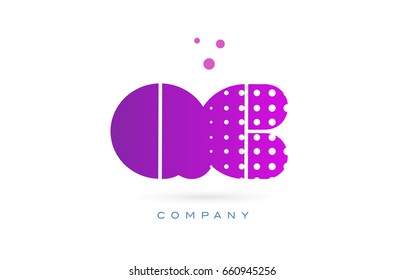 qc q c pink dots dotted letter logo alphabet creative company vector icon design template