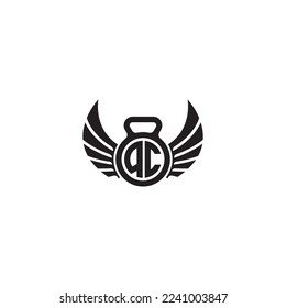 QC simple fitness gym concept in high quality professional design that will print well across any print media
