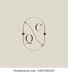 QC wedding classic in elegant monogram with high quality professional design that will print well