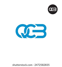 Diseño de monograma de letra de logotipo QCB