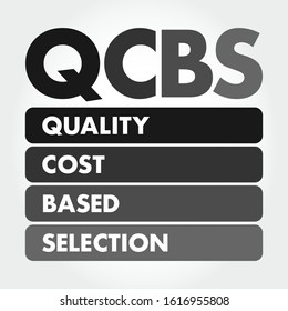 QCBS - Quality and Cost Based Selection acronym, business concept