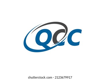 QCC letter creative modern elegant swoosh logo design