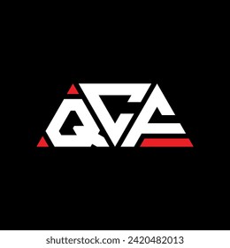 Diseño del logotipo de la letra del triángulo QCF con forma de triángulo. Monograma de diseño del logotipo del triángulo QCF. Plantilla de logotipo vectorial de triángulo QCF con color rojo. Logo triangular QCF Diseño sencillo, elegante y lujoso.