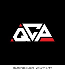 Diseño del logotipo de la letra triangular QCP con forma triangular. Monograma de diseño del logotipo del triángulo QCP. Plantilla de logotipo del vector del triángulo QCP con color rojo. Logo triangular QCP Diseño sencillo, elegante y lujoso.