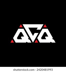 QCQ Dreieck Buchstaben Logo Design mit Dreieck Form. QCQ Dreieck Logo Design Monogramm. QCQ Dreieck Vektor Logo Vorlage mit roter Farbe. QCQ Dreieckslogo Einfach, elegant und luxuriös.