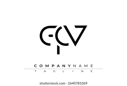 QCV abstract letter design. Modern Business Logo Design With Abstract Typography and Contemporary Style