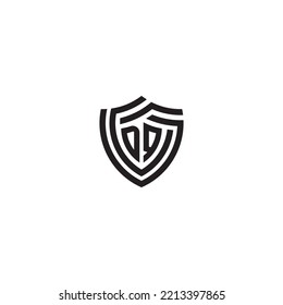 QD abstract line shield concept in high quality professional design that will print well across any print media