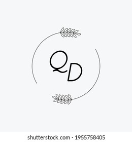 QD Beauty vector initial logo, handwriting logo of initial signature