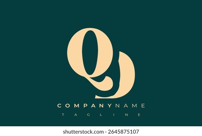 QD Creative Abstract Typography Logo Design (em inglês). Logotipo elegante que combina tipografia arrojada e formas criativas, ideal para soluções de marca e identidade.