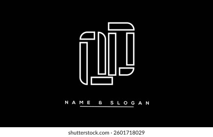QD, DQ Abstract Letters Logo Monogram