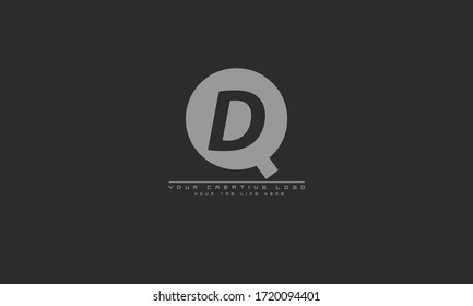 Plantilla de monograma de logotipo de vector abstracto de QD DQ