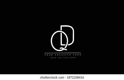 QD DQ Q D abstract vector logo monogram template