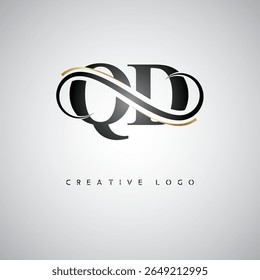 QD Infinity Monogram Logo – Elegant Modern Letter mark Design with Luxury Loop and Stylish Branding Symbol
