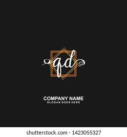 QD Initial handwriting logo vector