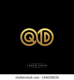 QD initial letter linked circle capital monogram logo modern template