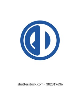 QD initial letters circle business logo blue