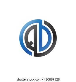 QD initial letters looping linked circle logo blue black