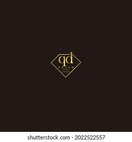 QD Logo inicial diamante de lujo ilustración de boda