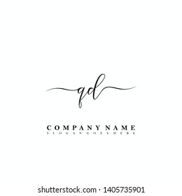 QD Initial luxury handwriting logo vector