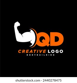 QD initial monogram for fitnes or gym logo with creative style design