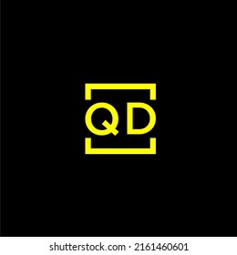 QD initial monogram logo with square style design