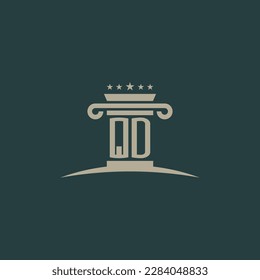 QD initialisiert Gesetz der Justiz Logo Vektordesign-Vorlage