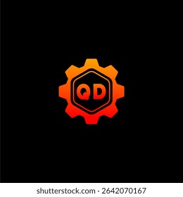 QD Initials Tech Logo Vector Art Icons and Graphics