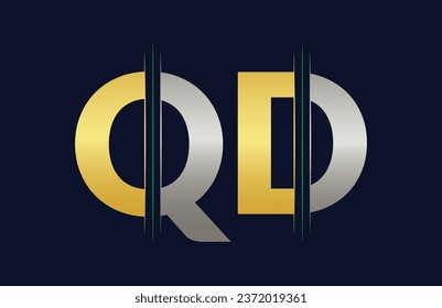 QD Letter logo design vector template.