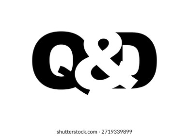 Diseño del logotipo de QD en estilo audaz. Símbolo de identidad blanco y negro. Emblema de tipografía moderna. Icono de marca Corporativa. Mínima Plantilla de negocio.