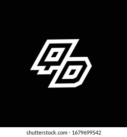 QD logo monogram with up to down style negative space design template isolated on black background