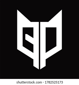 QD Logo monogram with fox head shape design template