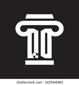 QD Logo monogram with pillar style design template