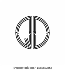 QD Logo Monogramm Triple-Band-Design-Vorlage einzeln auf weißem Hintergrund