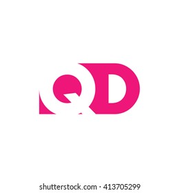 QD Logo. Vector Graphic Branding Letter Element. White Background