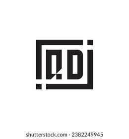 QD minimalist geometric symbol logo in high quality professional design that will print well across any print media