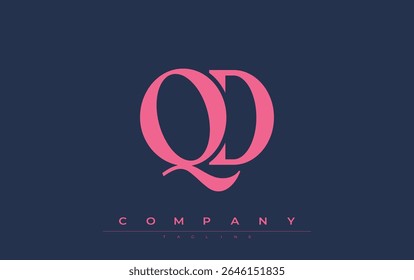 QD Modern Initials Logo Design. Branding logo with stylized initials showcasing bold design and modern aesthetic. Ideal for professional business branding or creative projects focusing on minimalistic