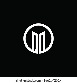 QD monogram logo isolated with a rotating circle