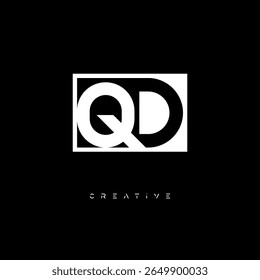 QD Negative Space Monogram – Minimalist Black and White Letter mark Logo for Creative Branding, Fashion Identity and Modern Design Concepts
