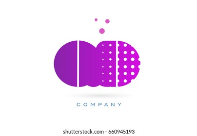 qd q d pink dots dotted letter logo alphabet creative company vector icon design template