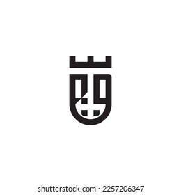 QD shield concept retro logo in high quality professional design that will print well across any print media