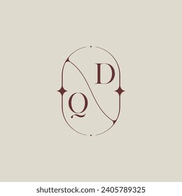 QD wedding classic in elegant monogram with high quality professional design that will print well
