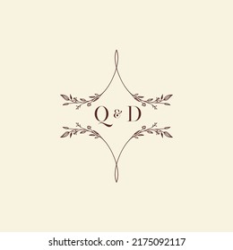 QD wedding initial logo letters in high quality professional design that will print well across any print media