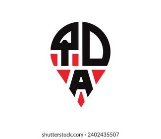QDA letter location shape logo design