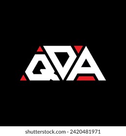 Logo-Design des QDA Dreiecksbuchstaben mit dreieckiger Form. QDA Dreieck Logo Design Monogramm. QDA Dreieck Vektor Logo Vorlage mit roter Farbe. QDA Dreieckslogo Einfach, elegant und luxuriös.