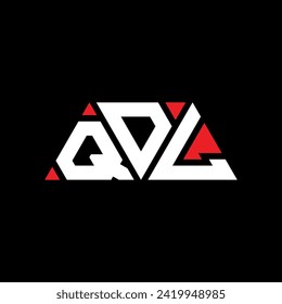 Diseño del logotipo de la letra triangular QDL con forma triangular. Monograma de diseño del logotipo del triángulo QDL. Plantilla de logotipo del vector del triángulo QDL con color rojo. Logo triangular QDL Diseño sencillo, elegante y lujoso.