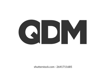 QDM logo design template with strong and modern bold text. Initial based vector logotype featuring simple and minimal typography. Trendy company identity ideal for businesses brand presence.