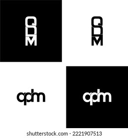 conjunto de diseño de logotipo de letra monograma de tipografía qdm