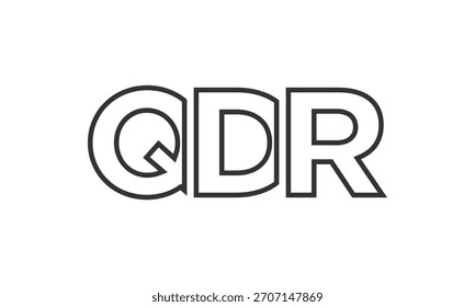 QDR logotipo modelo de design com texto forte e moderno em negrito. Logotipo vetorial inicial com tipografia simples e mínima. Identidade de empresa moderna ideal para a presença de marca de empresas.